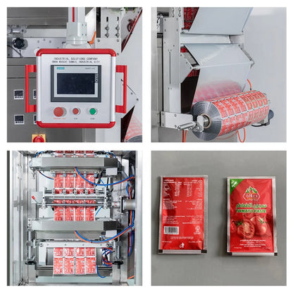 Automatic multi lanes liquid sachet fill machine small bag honey sauce peanut butter paste liquid package ketchup pack machine
