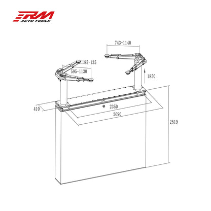 Two post car lift 5000kg parking lift car parking system