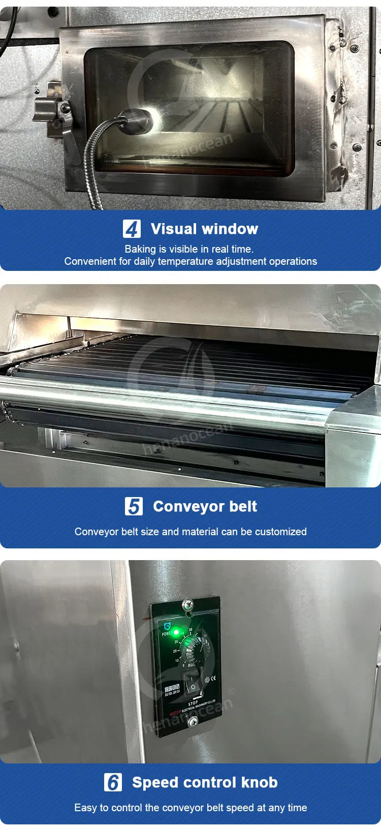 OCEAN High Quality Continuous Medium Pastry Bake Cookie Pita Bread Tunnel Oven for Bakery