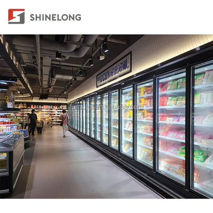 Commercial Refrigerators Supermarket Display Showcase Refrigerators Display Fridge Seafood Frozen Food Glass Doors Freezer
