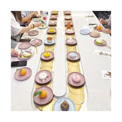 Restaurants Sushi Hotpot Buffet Dessert Stainless Steel Rotary Sushi Conveyor Belt System