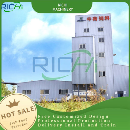 China Manufacturer RICHI 1-12T/H Aquatic Floating Fish Food Extruder