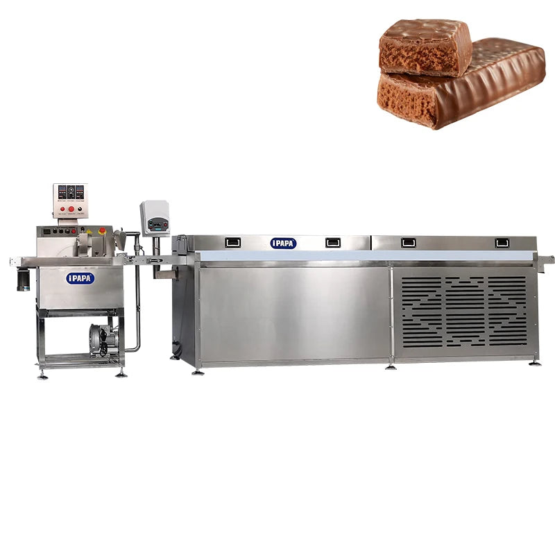 Good feedback Small Chocolate Coating Covering Mini Chocolate enrober Enrobing Machine Fan conveyor cooling tunnel