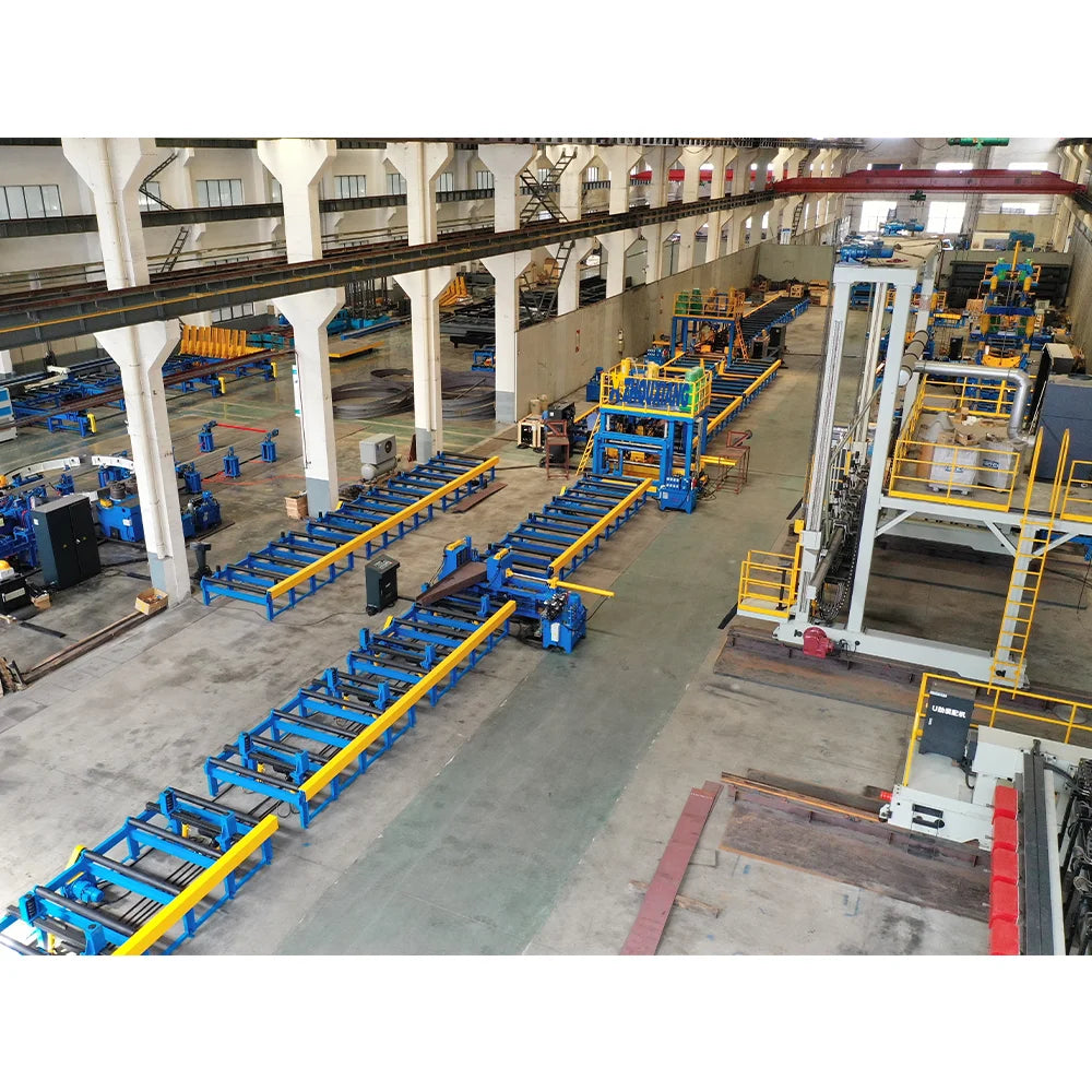 Automatic Steel Structure Heavy Duty PEB Beam Fabrication Machine I H Beam Production Line