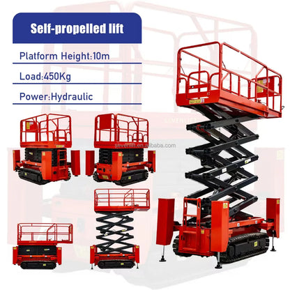 19ft mechanical crawler Self-propelled lift track automotive caterpillar all-terrain off-road track scissor lift for sale