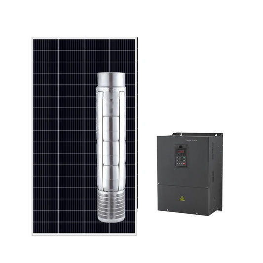 GenSolar big agricultural solar farm irrigation 132kw solar panels powered MPPT solar pump inverter drive 110kw AC pump system