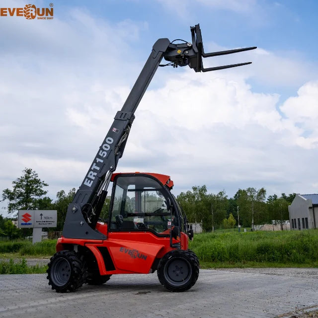 Everun New Designed ERT1500 1350kg small Agricultural loader Garden telescopic Wheel Loader