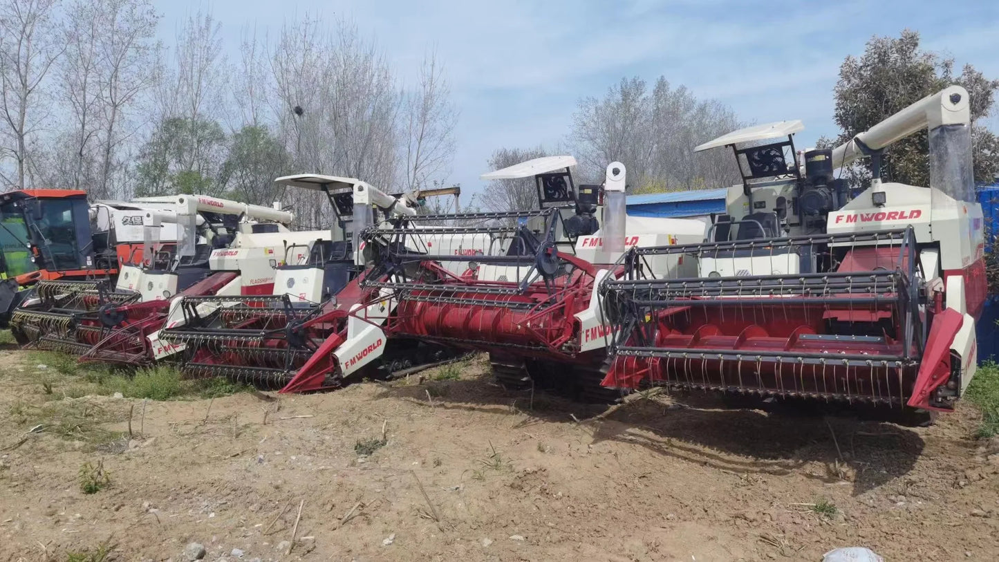 In stock 99% new Fmworld Ruilong Plus WorldBrand 4lz-6.0p Mini RiceSoybean Combine Harvester