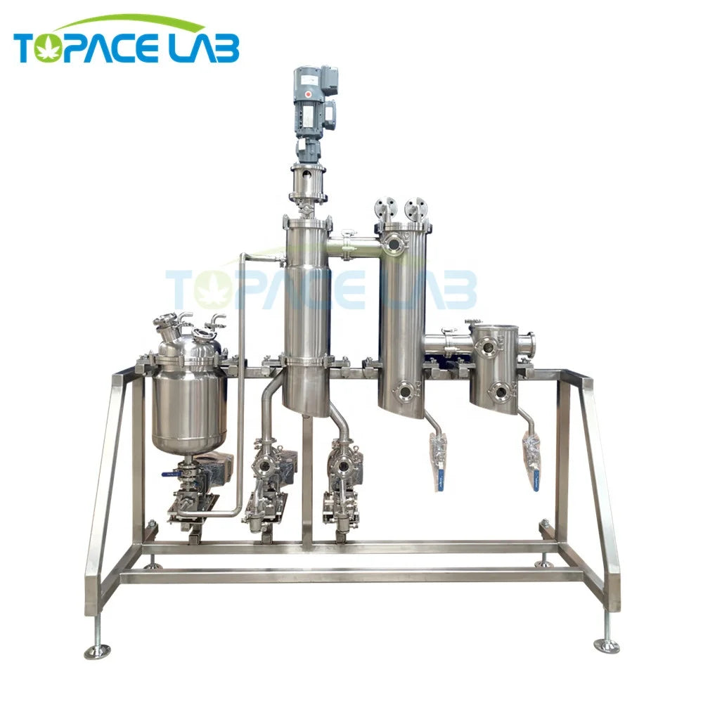 Topacelab Electric Molecular Distillation with New Pump Motor Gear Short Path Wiped Film Evaporator for Oil Distillation