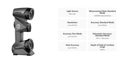 AtlaScan Large scanning Metrology grade 3D Scanner for Quality Control & Inspection Reverse Engine Modeling & Designing