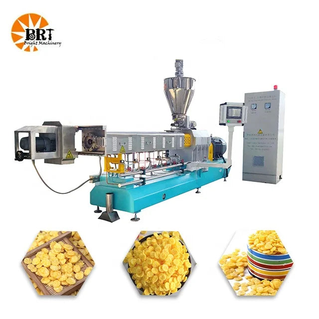breakfast cereal manufacturing production line price corn flakes cereals processing drying extruder machine