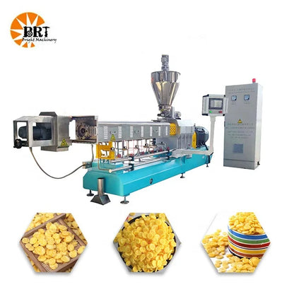 breakfast cereal manufacturing production line price corn flakes cereals processing drying extruder machine