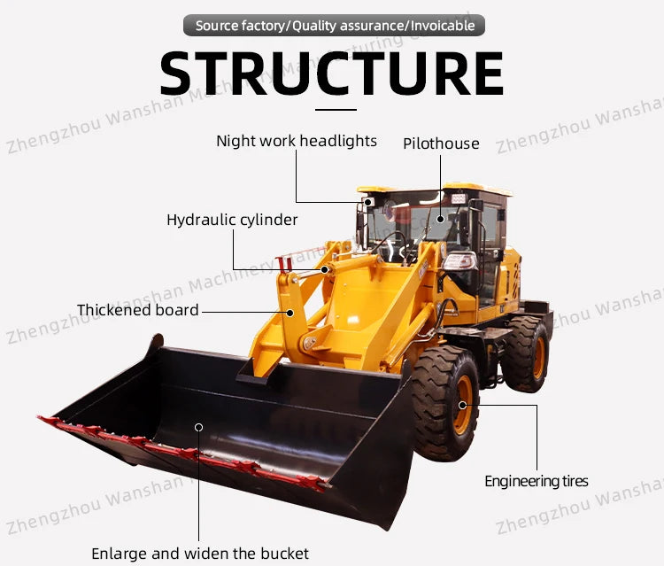 Forklift Loader Four-wheel Drive Construction Engineering Hydraulic Diesel Forklift Short-footed Tiger Wood Grabber