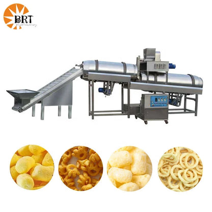automatic corn snack extruder corn puff snacks extruding machinery double screw puff snacks food machine