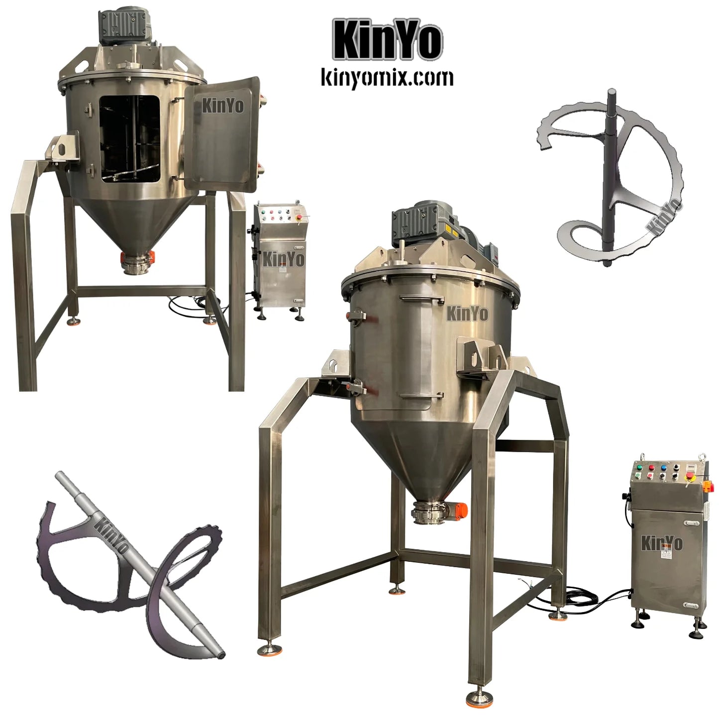 KinYo 500L vertical ribbon blender conical mixer vertical cone mixer helical mixer