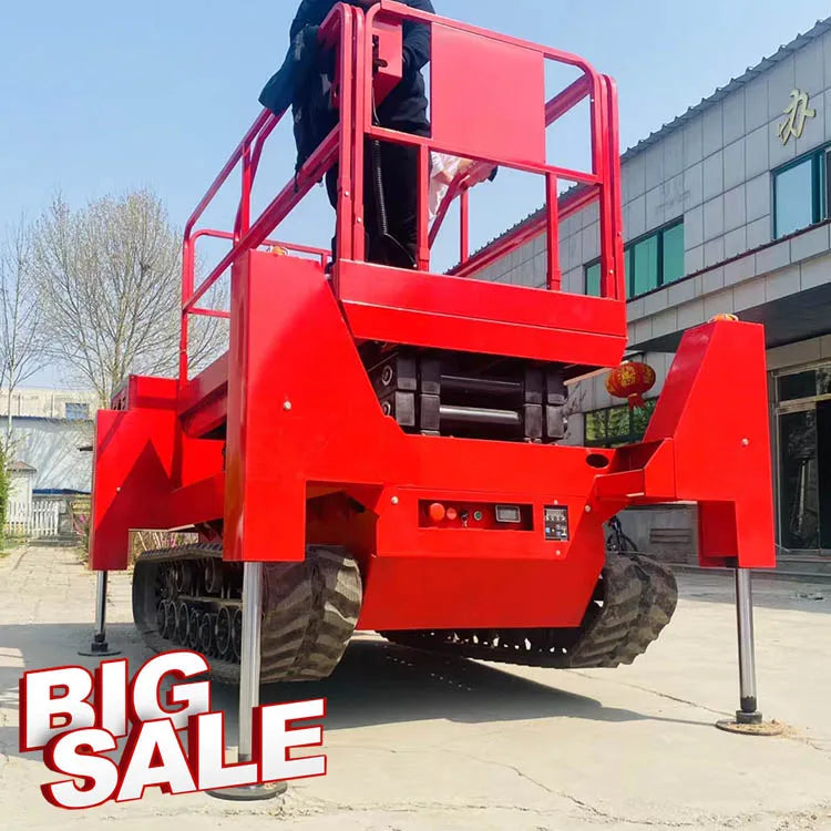 19ft mechanical crawler Self-propelled lift track automotive caterpillar all-terrain off-road track scissor lift for sale