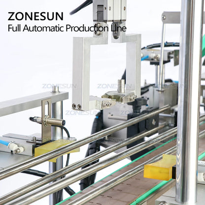 ZONESUN Automatic 4 Heads Servo Motor Plastic Liquor Wine Juice Drinks Irregular Bottle Filling Capping Machine Production Line