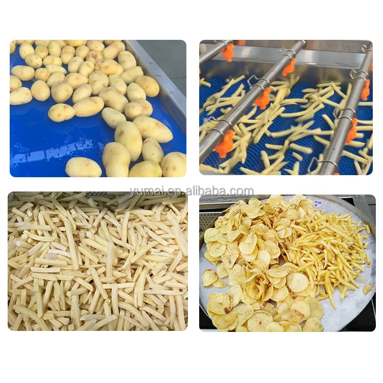 Support Installation Large Scale 2t/h Frozen French Fries Machine Fresh Potato Chips Production Line