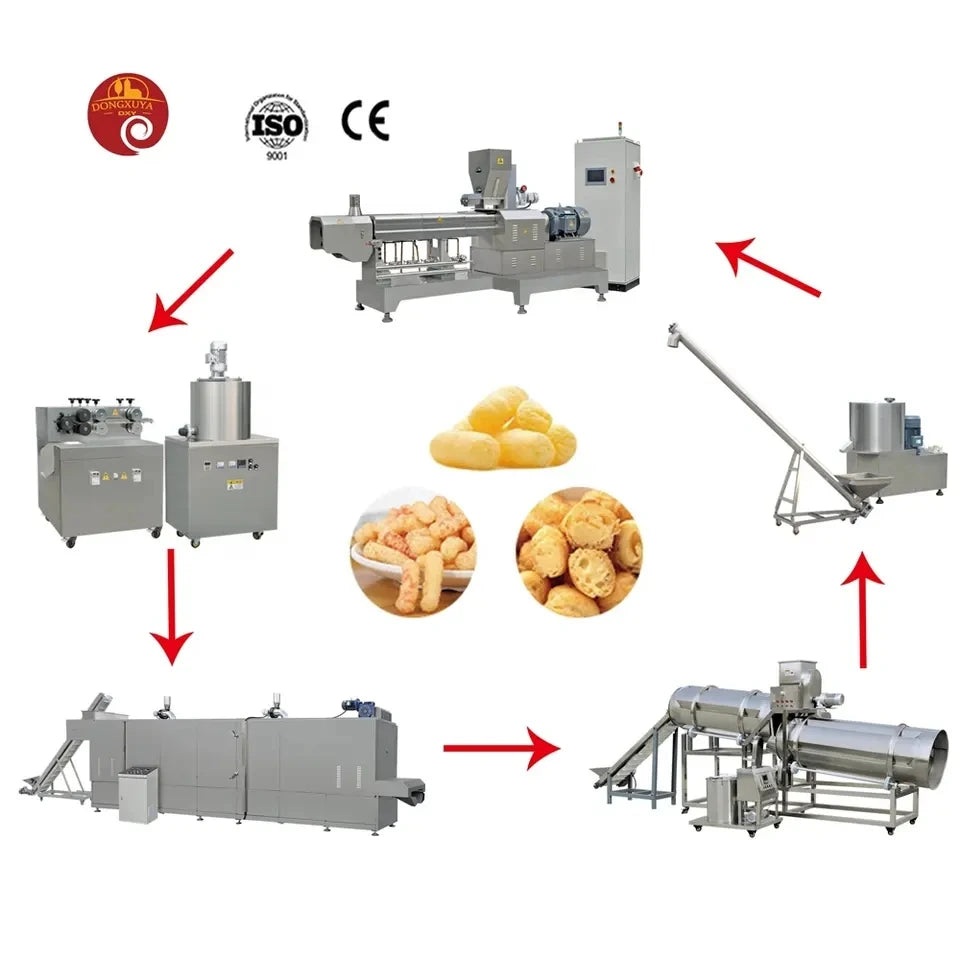 High Quality Multifunction Wheat Corn Flour Puffed Production Line Cheese Snack Food Extruder Making Processing Machine For Sale