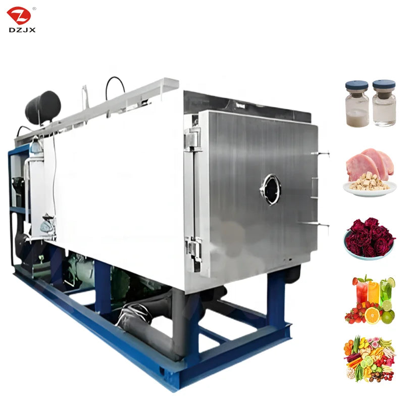 DZJX 1 5 10 50 100 500 1000 Kg Food Bonbon Fruit Chips Ice Cream Vacuum Freeze Dryer Lyophilizer Freeze Dried Candy Machine
