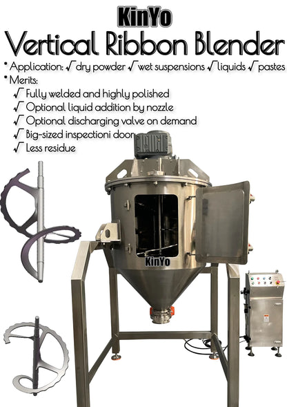 KinYo 500L vertical ribbon blender conical mixer vertical cone mixer helical mixer
