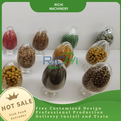 China Manufacturer RICHI 1-12T/H Aquatic Floating Fish Food Extruder