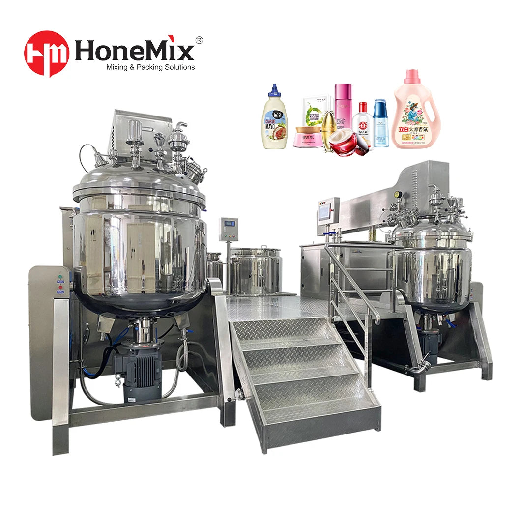 mayonnaise making machine 500 liter 1000 litre mixing tank cream homogenicer hydraulic lifting vacuum homogenizer blender for f