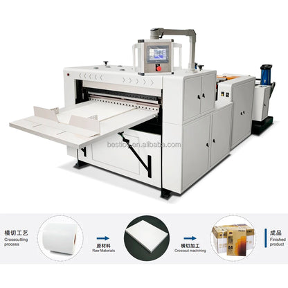 Automatic roll to sheet A2 A3 A4 paper cross cutting slitting making machine manufacturer