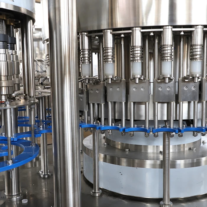 The complete water production line includes blowing/Water treatment/filling/labelling/wrapping machines