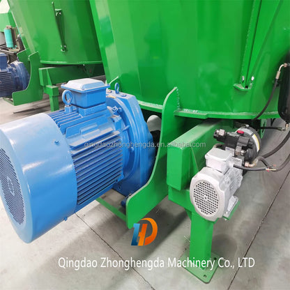HINDA soybean and corn straw alfalfa grass cattle and sheep feed vertical TMR feed mixer
