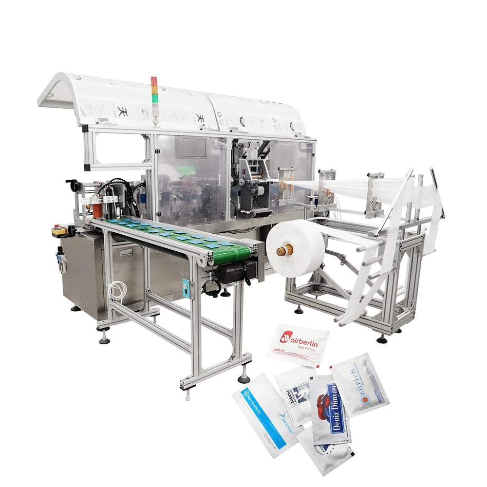 High Quality Single Sachet Wet Wipes Making Machine 4-Side Sealing 1pc/pack Makeup Remover Wet Tissue Production