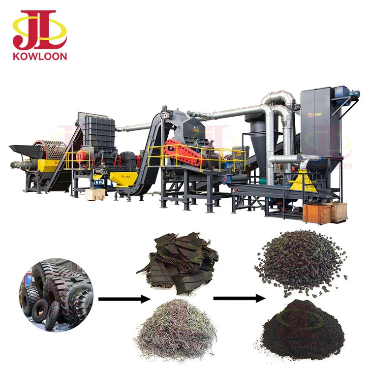 Brand New Waste Tire Recycling Machine Rubber Crusher Car Tire Shredder Tyre Recycling Line