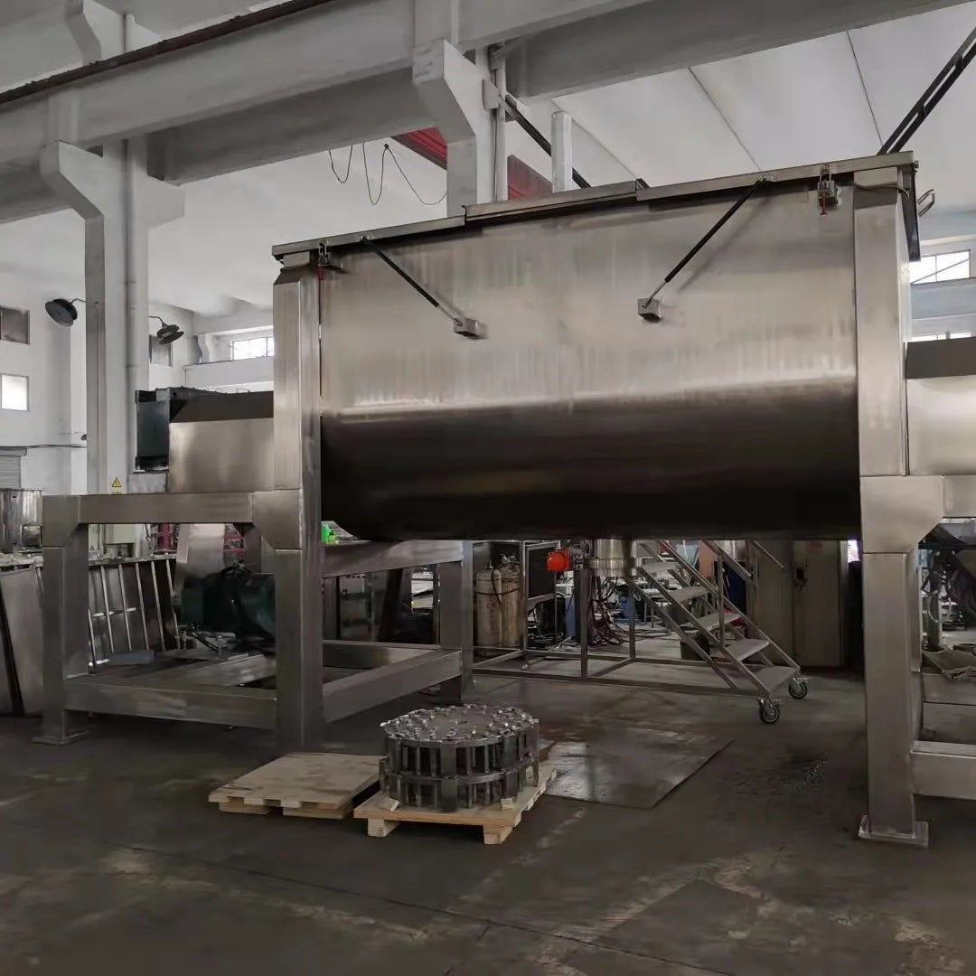 WLDH starch sugar spice coffee food powder with vacuum heating system ribbon blender mixer