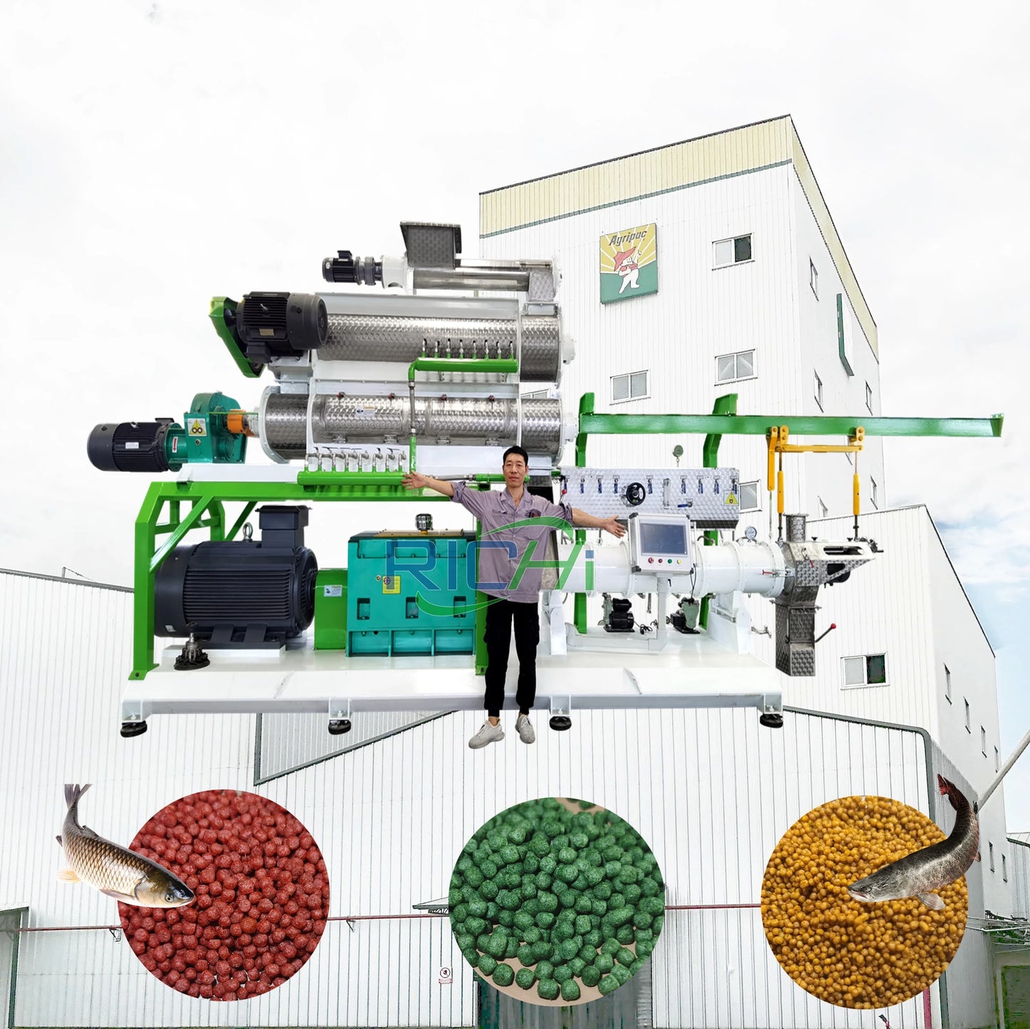 Hot Sale Fish Food Pellet Extruder Machine for Fish Feed Pellet Making