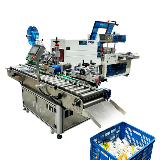 automatic multifunction sealing packing shrinking and labeling machine for masking film and paper masker roll