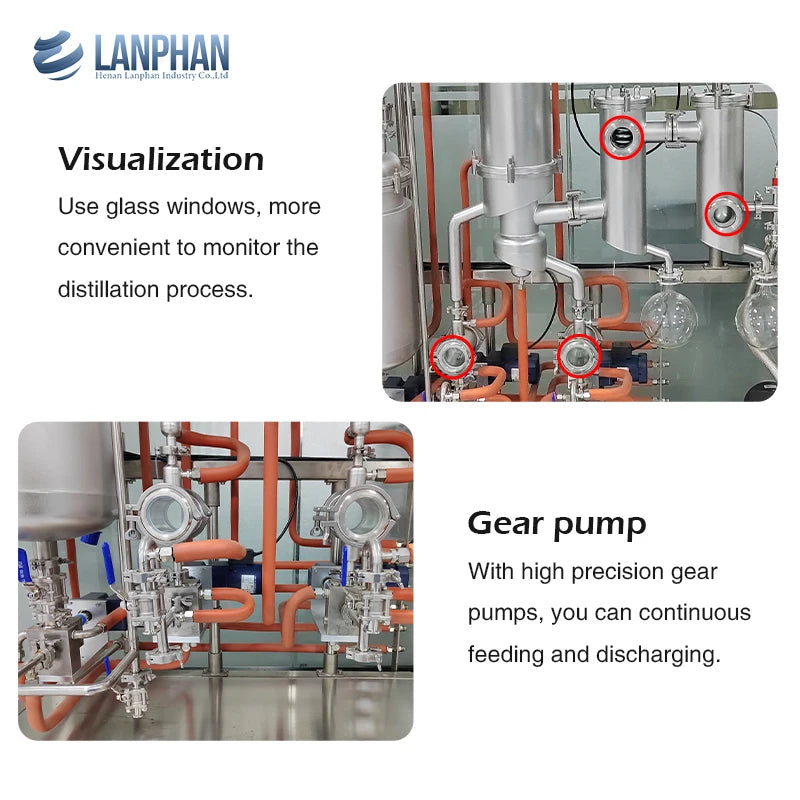 Wiped Film Evaporator Fatty Acid Molecular Distillation Equipment For Sale