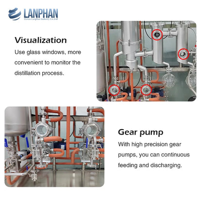 Wiped Film Evaporator Fatty Acid Molecular Distillation Equipment For Sale