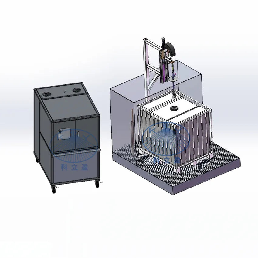 IBC cleaning equipment, semi-automatic tote blaster, ibc tote cleaner