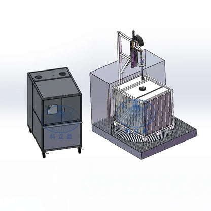IBC cleaning equipment, semi-automatic tote blaster, ibc tote cleaner