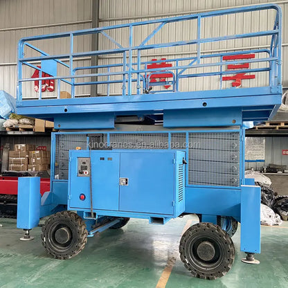 Work Platform Off Road 8m 10m 12m 14m 16m Rough Terrain Scissor Lift With Diesel Engine