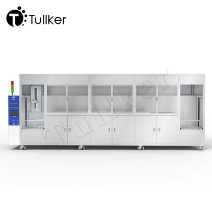 Tullker 135L Five Tanks PLC Automatic Cleaning Machine HMI Mechanical Manipulator Automated Industrial Ultrasonic Cleaner