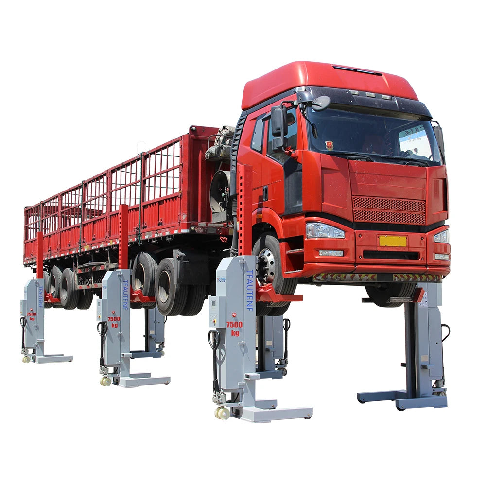 TFAUTENF cable-free heavy duty commercial vehicle column lift with 10000 lbs capacity for truck lift and bus maintenance