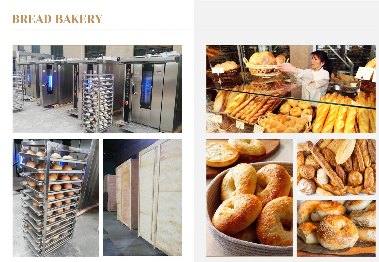 Industrial Food Baking Machine Tunnel Baking Oven Combination Rotary Oven with Trolley
